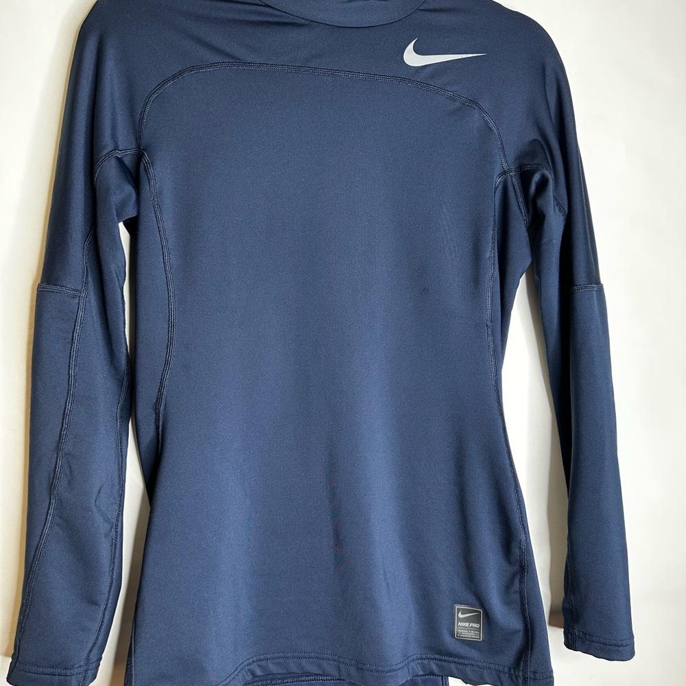 Nike Navy Long Sleeve Tee compression
